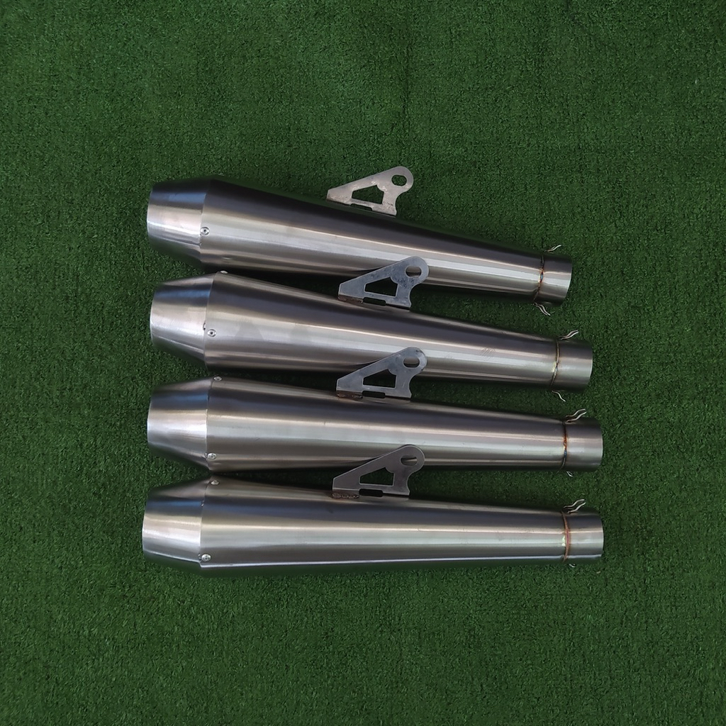 Knalpot Japstyle Boober Triump inlet 38&50 mm sarangan full panjang 43 cm suara bass adem bahan stai