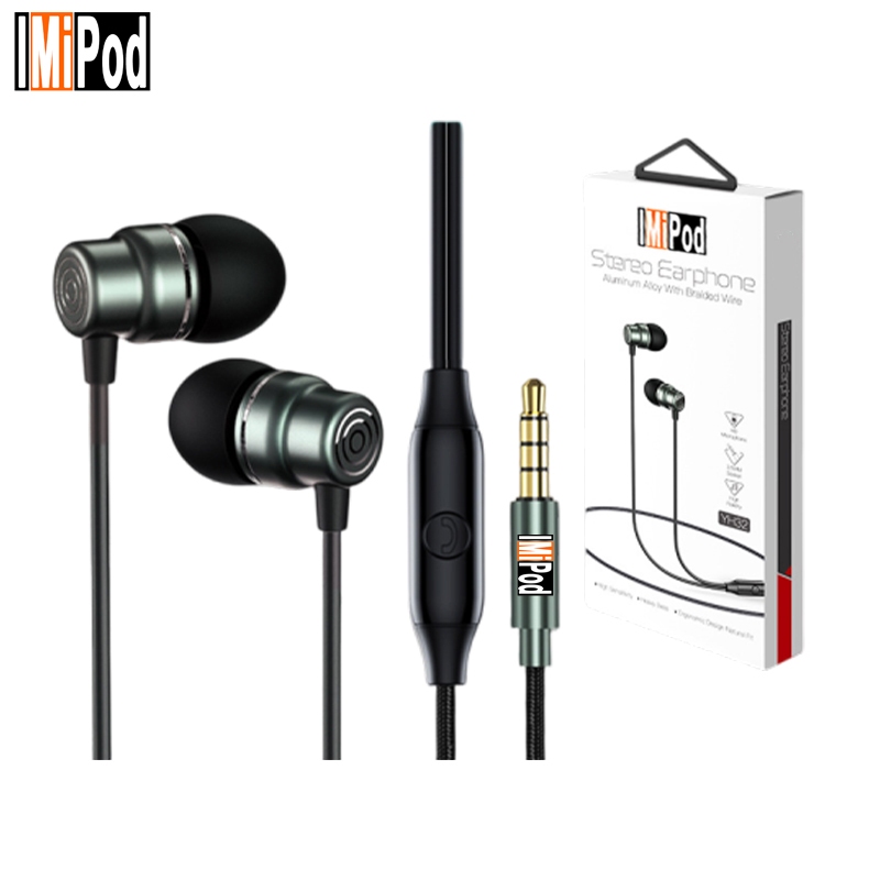 lMiPod YH32 Headset Kabel Gaming Stereo Hi-Res Audio Earphone Mikrofon 3.5mm untuk HP & Laptop