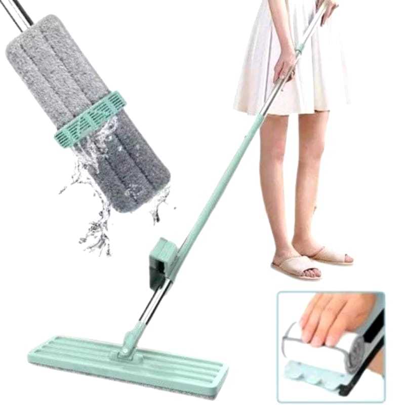 Alat Pel Lantai Tarik Microfiber Ultra Mop / Lap Pel Praktis Alat Pel Lantai dapat diputar ( FLAT MO