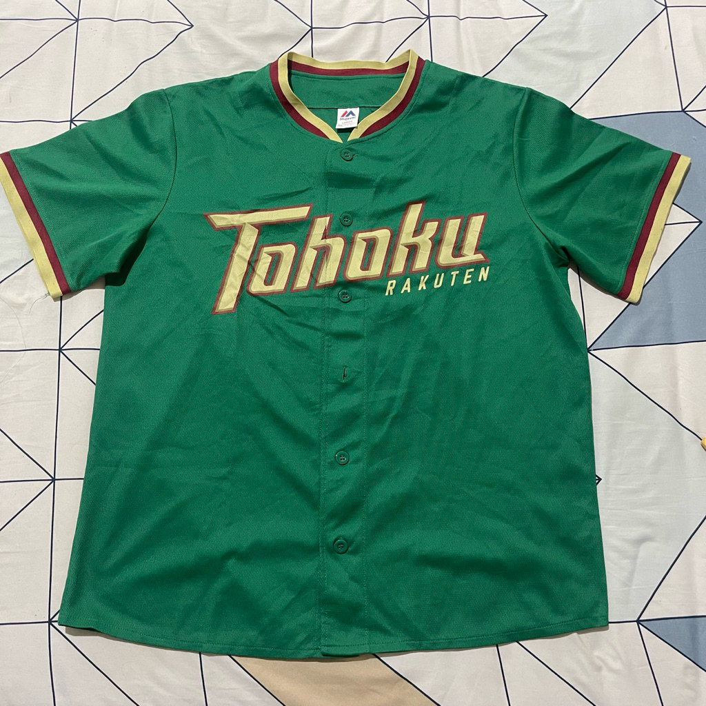 preloved green baseball jersey size l
