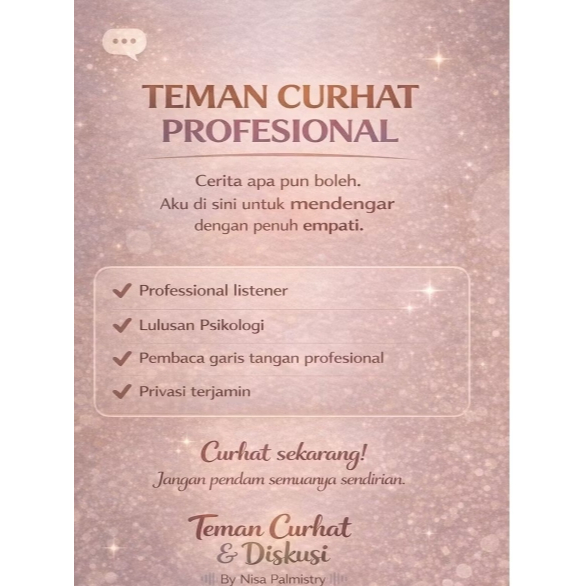 PROMO CHAT INTERAKTIF Jasa teman curhat dan diskusi online by Nisa palmistry