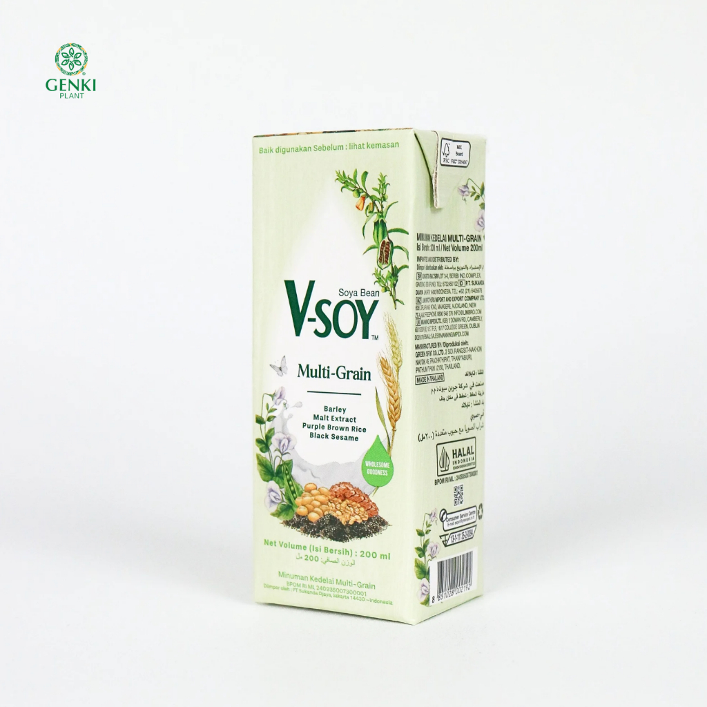 V-Soy Soy Milk Multigrain / Susu Kedelai - 200 ml