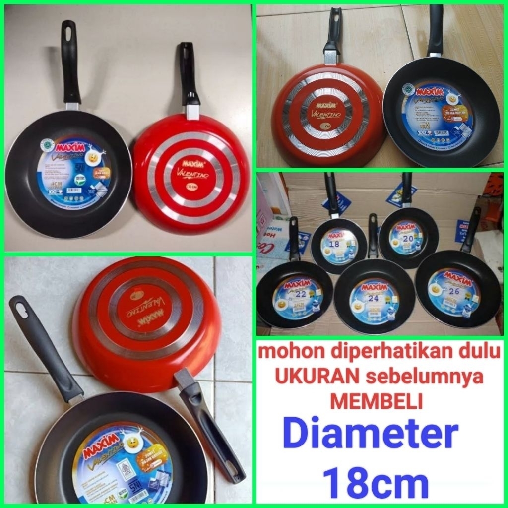 teflon penggorengan teflon MAXIM Valentino ukuran 18cm