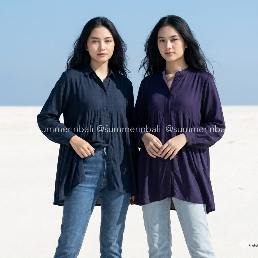 TOP ATASAN TUNIK POLOS | TUNIK ELORA
