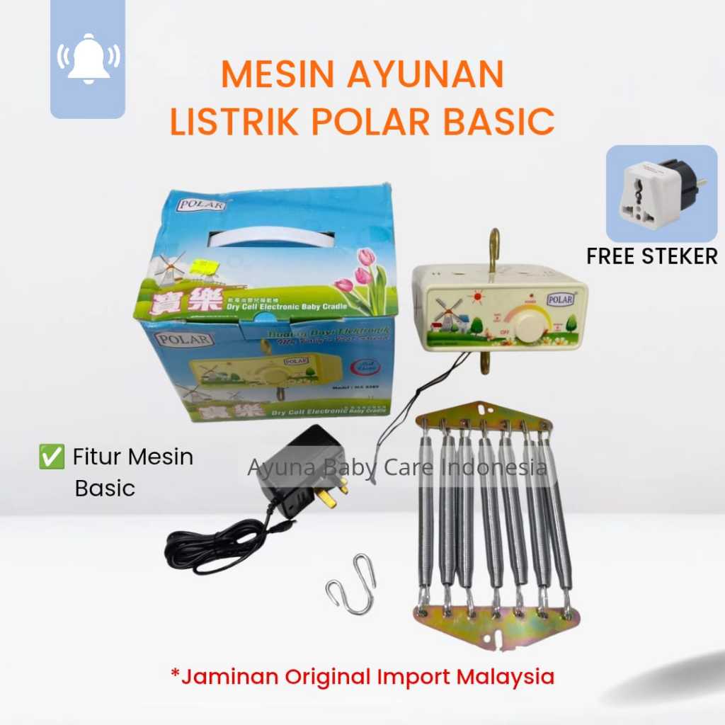 [Free Packing] AYUNAN LISTRIK BAYI POLAR BASIC / Ayunan Listrik Bayi