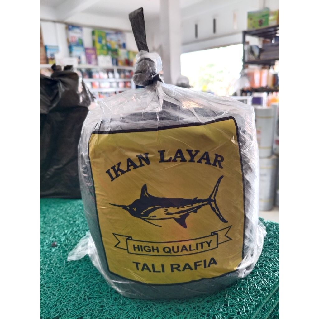 Tali rafia merek Ikan (Layar/Mas) 1 kg kemasan pabrik ori