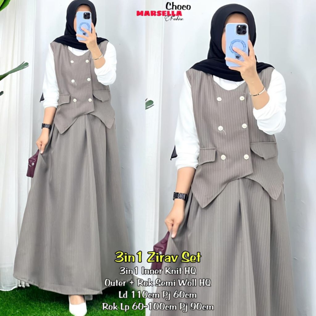 BAJU 3 IN 1 ZIRAV SET BY MARSELLA