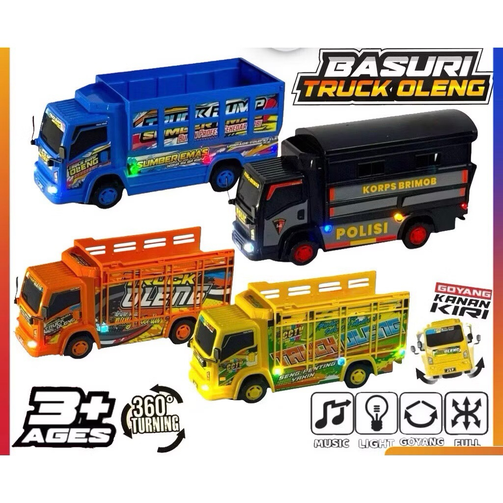 MAINAN TERBARU TRUK OLENG/MINIATUR TRUK OLENG/MAINAN TRUK POLISI/TRUK TENTARA