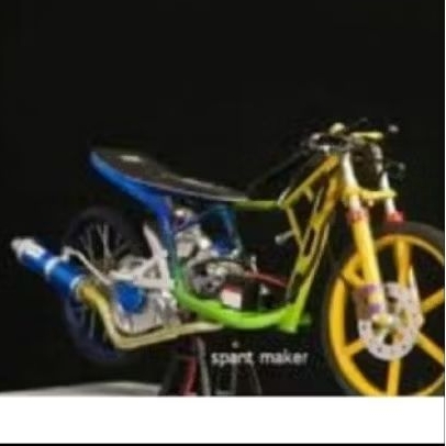 MAINAN MINIATUR MOTOR DRAG TRONDOL HONDA BEAT KARBU PAKAI DINAMO RACING BISA BERPUTAR