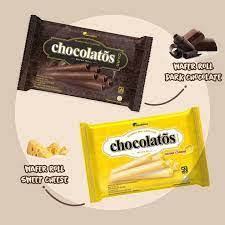 Wafer Roll Cokelat dan keju CHOCOLATOS ROLL 2500 ( 1 pak isi 10 ) wafer roll  enak dan murah
