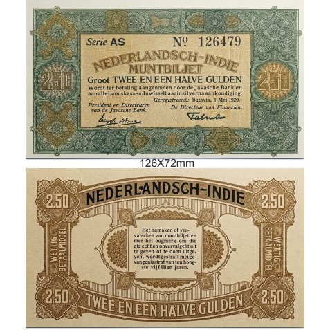 2,5 Gulden Tahun 1920 Souvenir Replika Repro