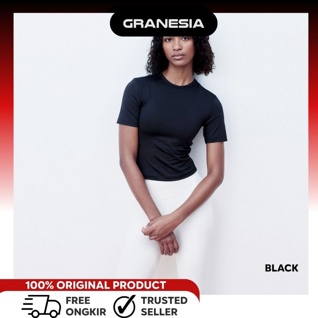 Baju Olahraga Lari Wanita HM Cropped w/ DryMove™ Women Sport Top|Kaos Yoga Cewe