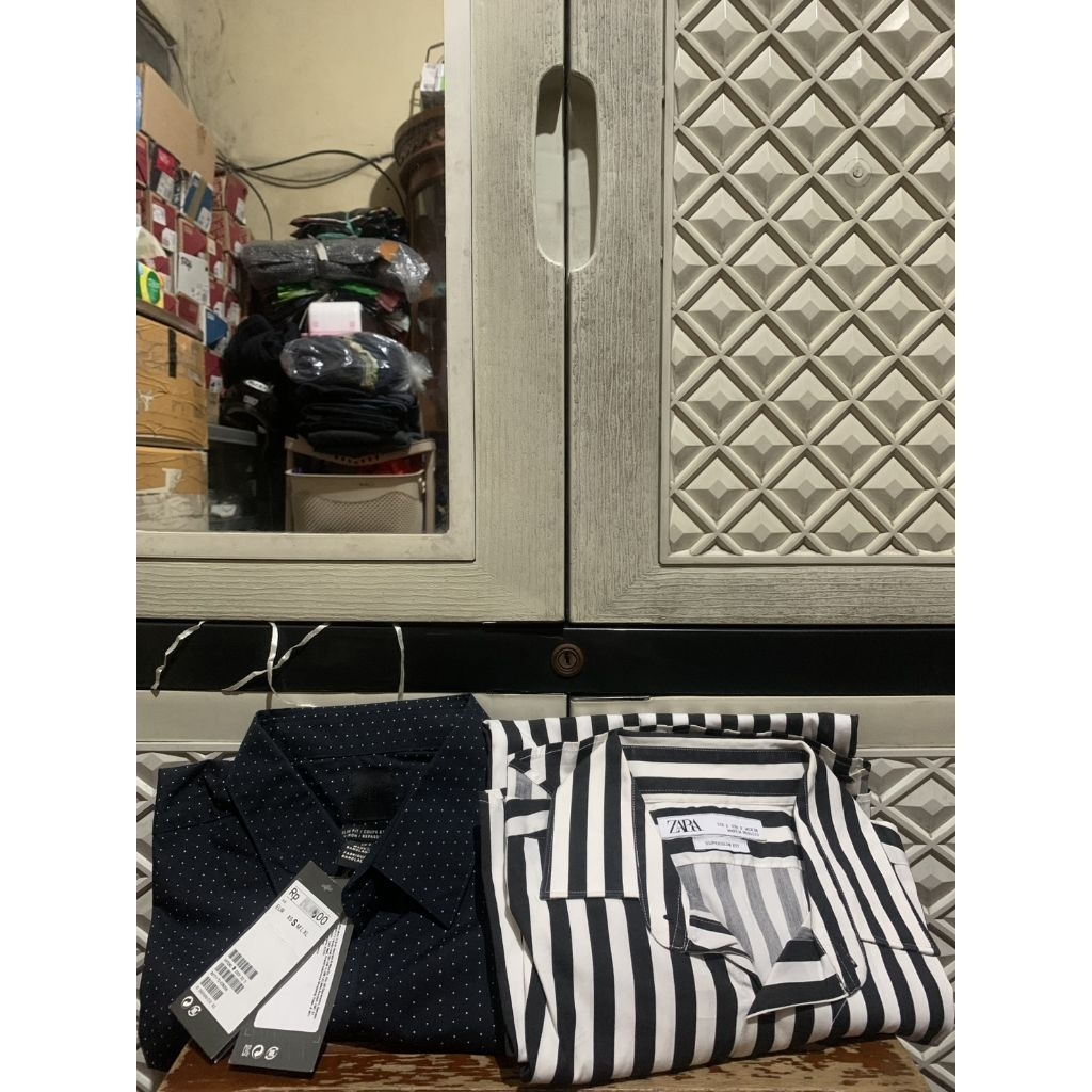 ORIGINAL KEMEJA COMFORT H&M POLKADOT ZARA TANGAN PANJANG STRIPE STRETCH