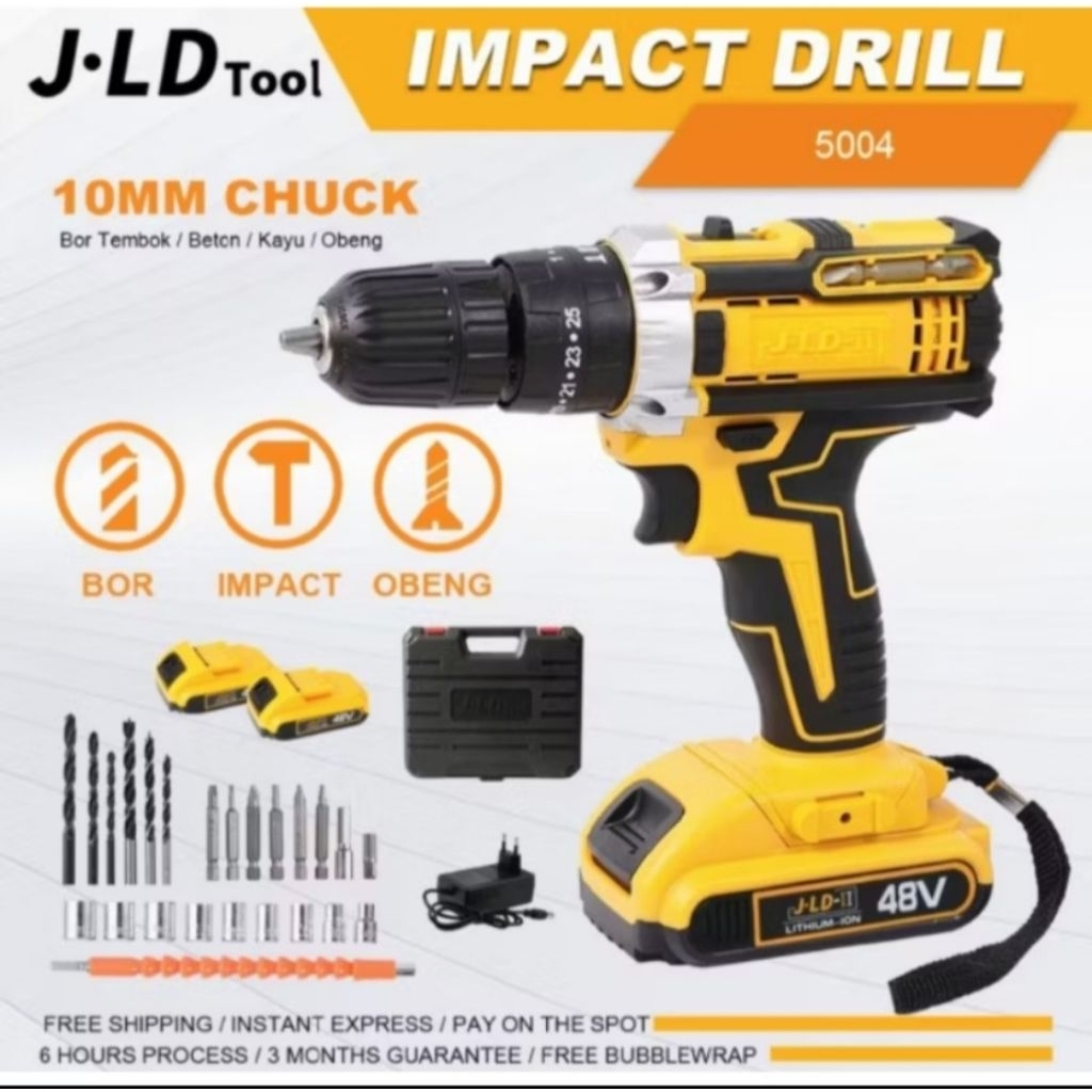 bor cordless baterai jld 10mm 48v 2 baterai
