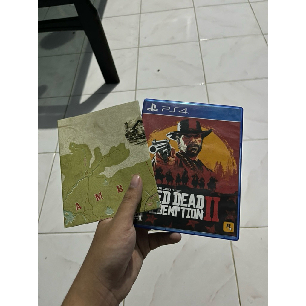 kaset bd red dead redemption 2 + map ps4