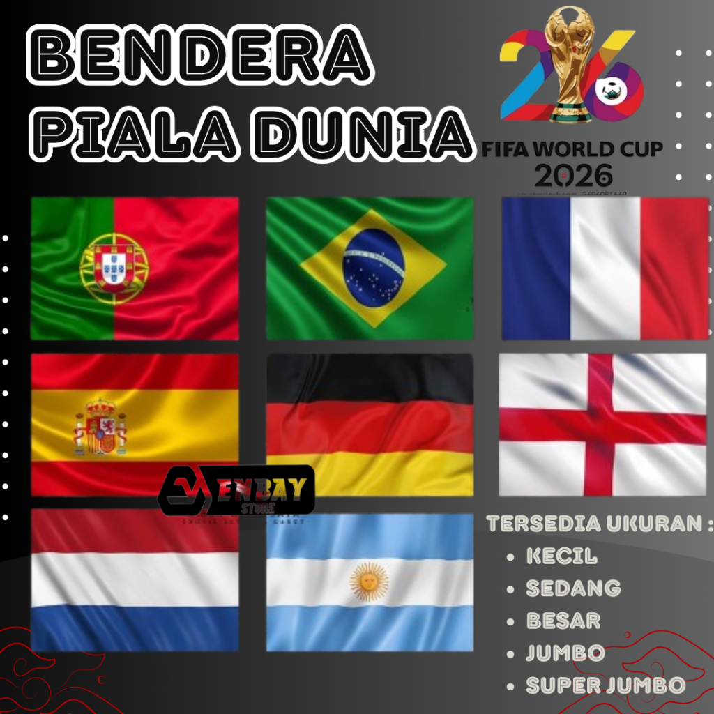 BENDERA PIALA DUNIA 2026 (Bendera Negara Piala Dunia)