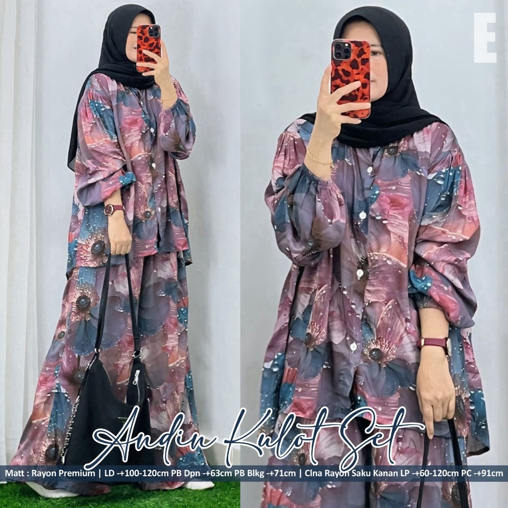 ANDIN SET KULOT ATHAYA HIJAB / SETELAN WANITA BAHAN RAYON PREMIUM HIGH QUALITY