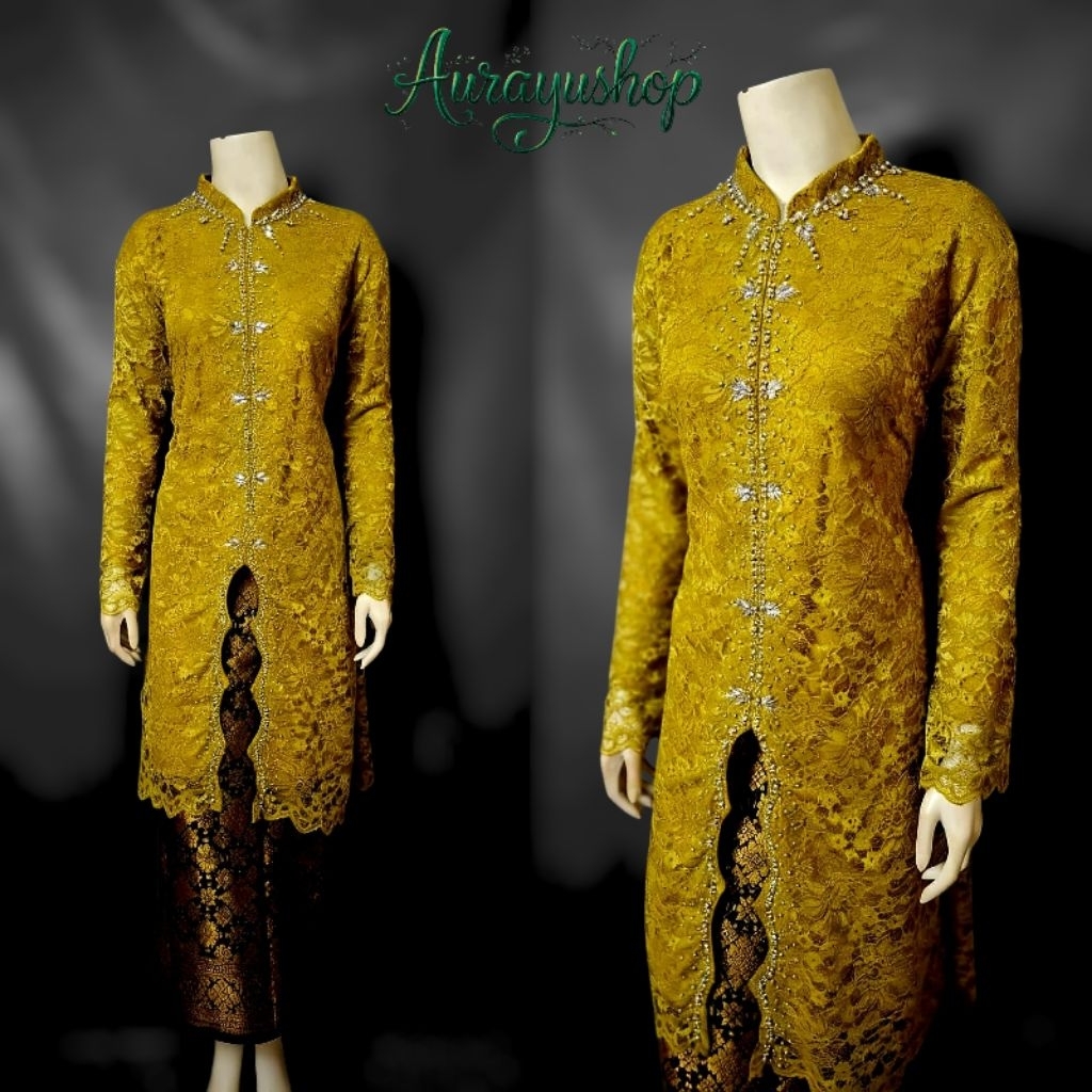 [Aurayushop] Set Kebaya Tunik Busui Full Brokat Payet ||Kebaya Wisuda ||Kebaya modern ||Kebaya Ibu b