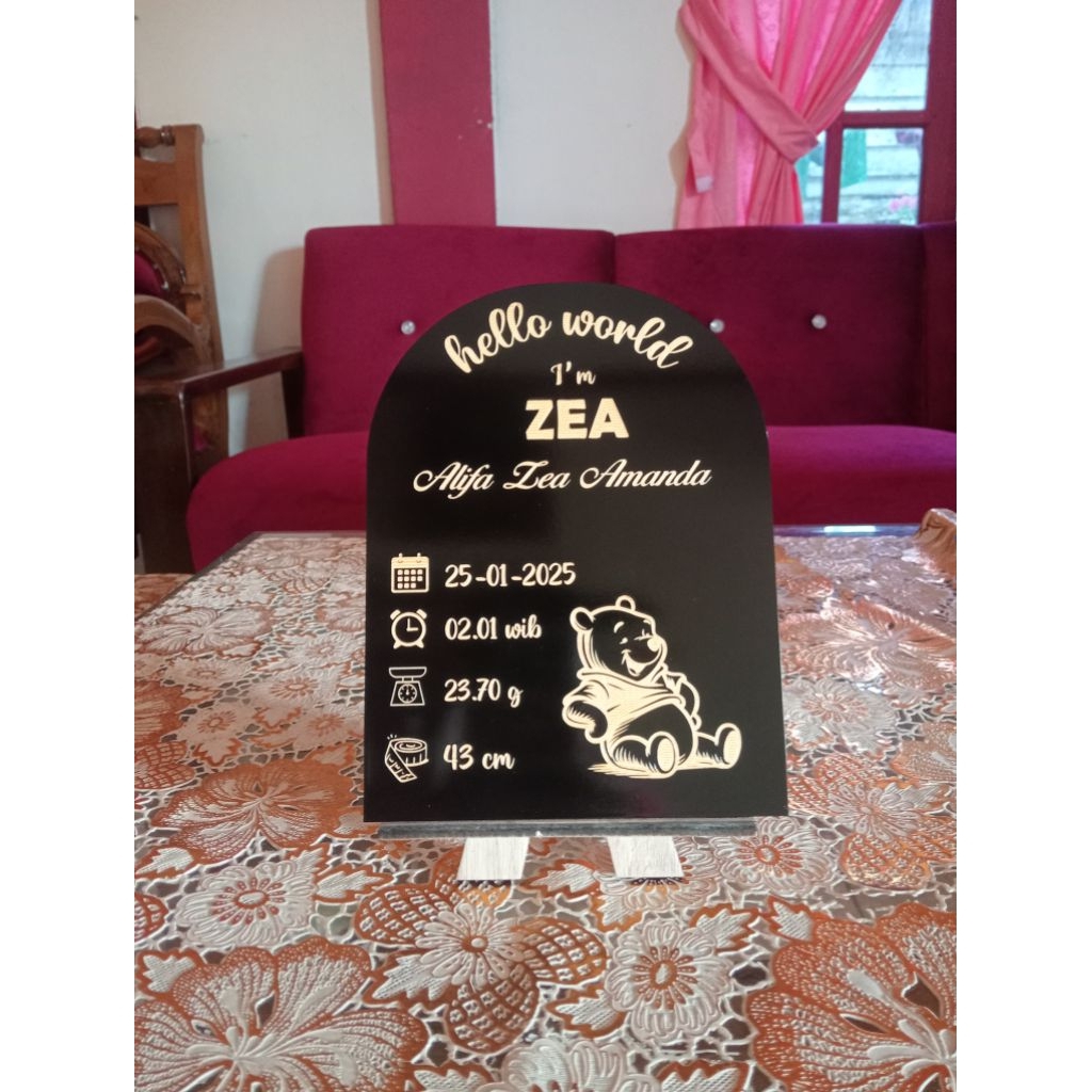 Papan Nama Bayi Custom / kado kelahiran bayi