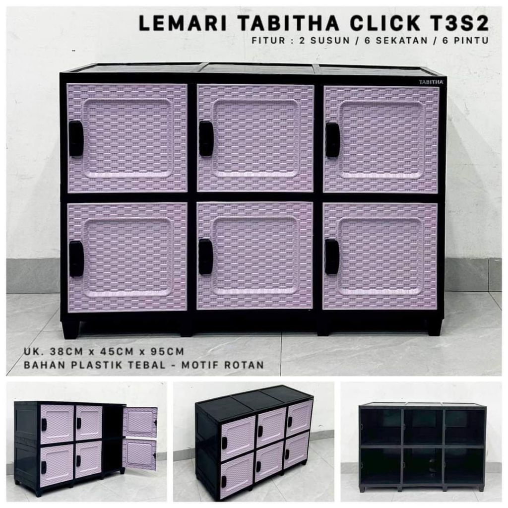 TABITHA LEMARI PLASTIK  2 SUSUN MEJA TV MINIMALIS / RAK PAKAIAN / Lemari pakain