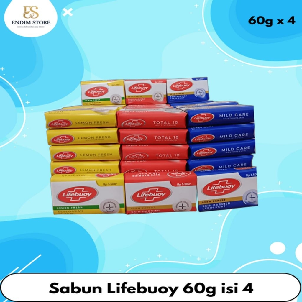 Lifebuoy Sabun Batang 60g isi 4