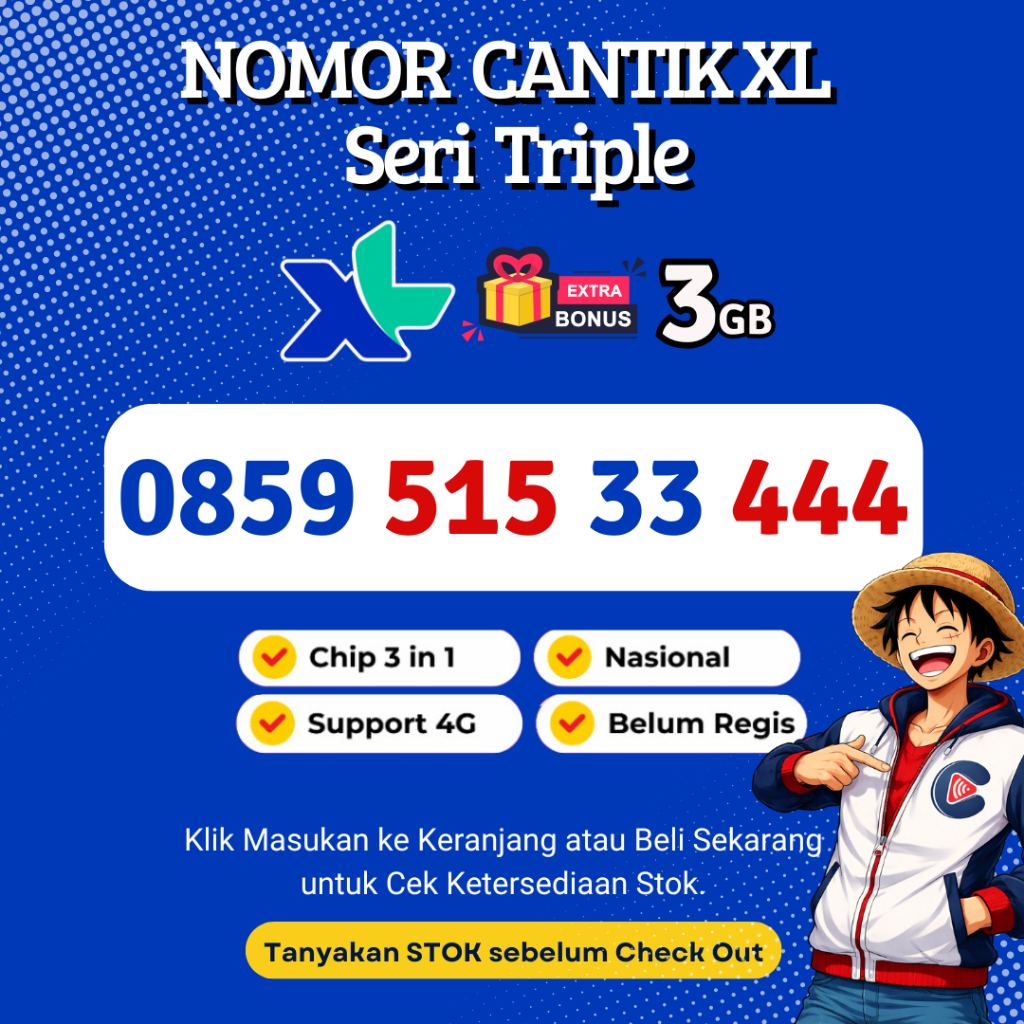 Nomor Cantik XL Axiata Murah dan Rapi Ujung Triple - Nomor Cantik XL Triple Support 4G LTE - Kartu P