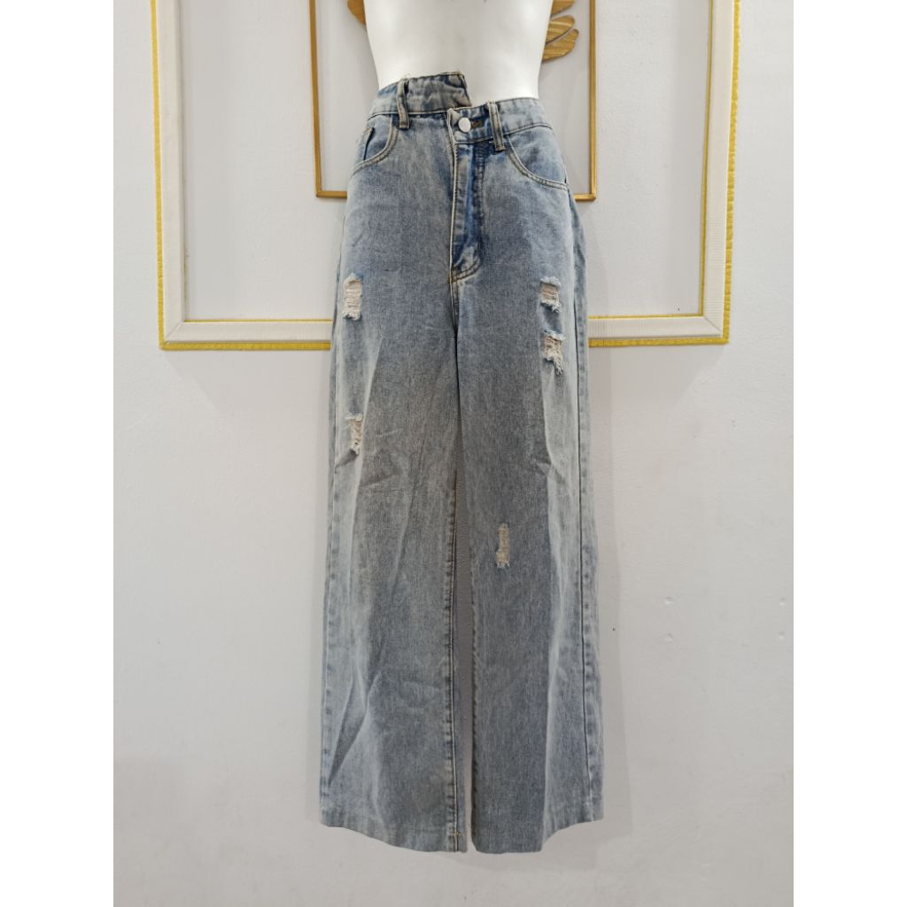 preloved celana jeans gombrong, kulot.