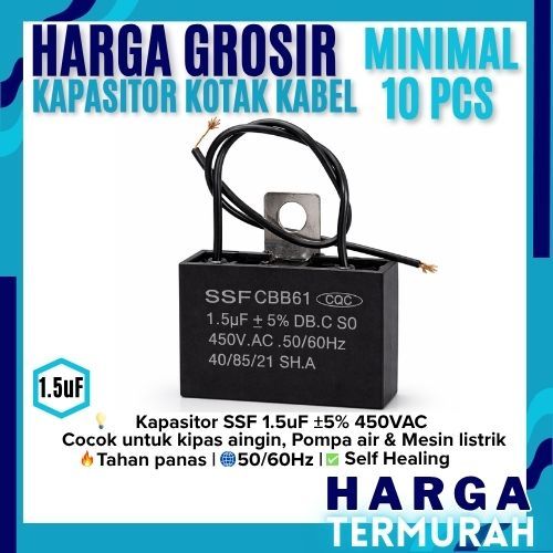KAPASITOR KOTAK KABEL 1.5UF | KAPASITOR FAN | KAPASITOR POMPA | KAPASITOR KOTAK KIPAS ANGIN