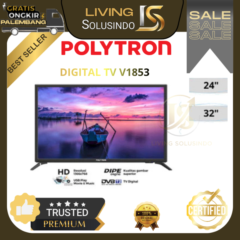 TV LED Polytron 24V1853/0853 / 32V1753/1853 LED Polytron 32 Inch Digital TV Polytron