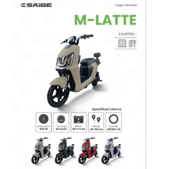sepeda listrik roda dua/sepeda listrik saige latte/saige latte/sepeda listrik baterai SLA