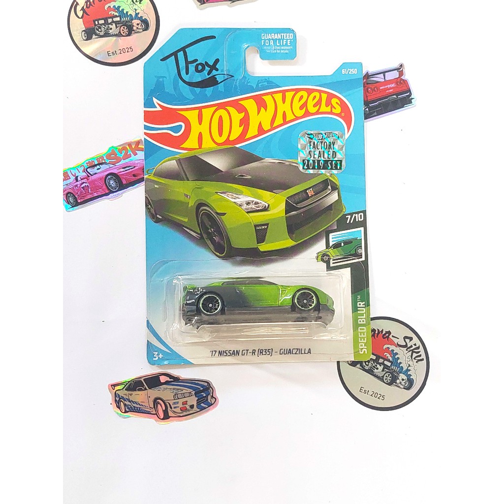HOT WHEELS 17 NISSAN GT-R (R35) GUACZILLA TFOX FACTORY SEALED 2019