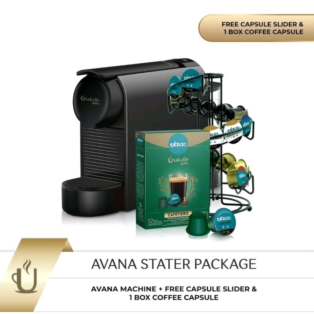 Paket Unakaffe Avana Excelso (Mesin Kopi Kapsul) Cocok untuk Hadiah/Hampers/Kado