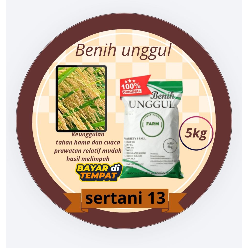 benih padi sertani 13 isi 5kg.