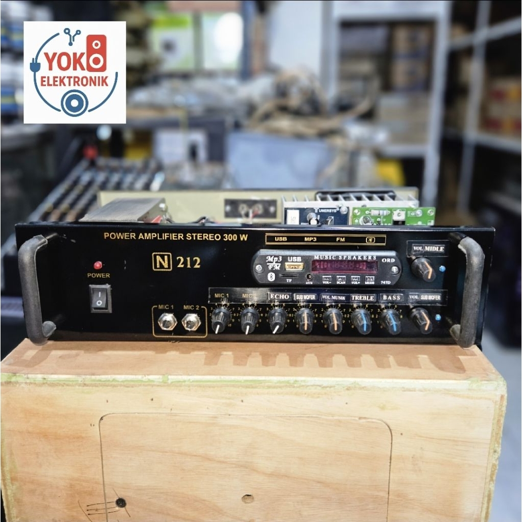 PROMO Power Amplifier Rumahan 10A (STEREO) (MIDDLE DAN SUBWOFER PISAH) Mp3 Bluetooth + 2 mic rakitan