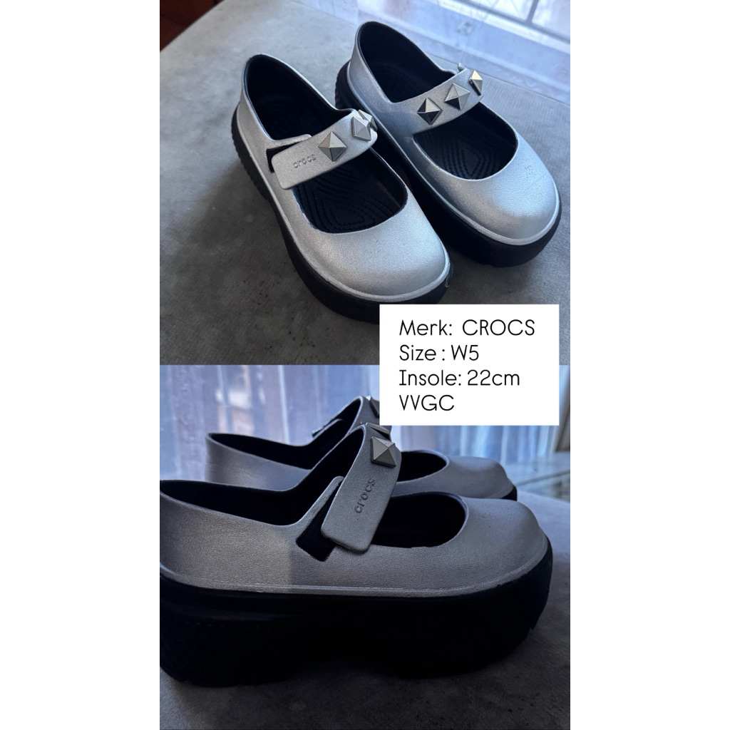 Preloved Crocs Stomp Metallic Mary Jane