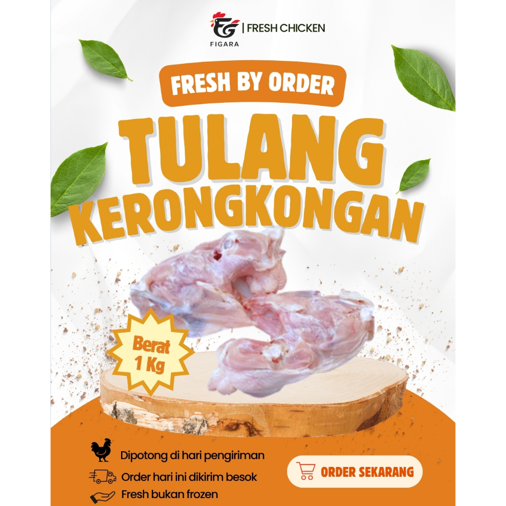 TULANG KERONGKONGAN AYAM 1KG SEGAR / COCOK UNTUK KALDU DAN SEBLAK / NON FROZEN