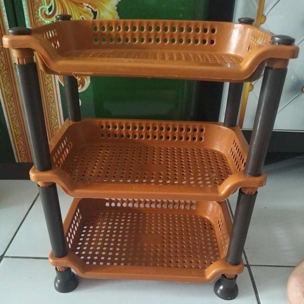 RAK PLASTIK SUSUN 3|RAK BUMBU DAPUR|RAK MAKEUP|RAK BUKU TULIS|RAK SERBAGUNA