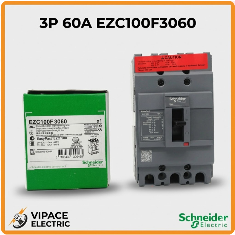 SCHNEIDER MCCB 10KA EZC100F 3P 60A EZC100F3060
