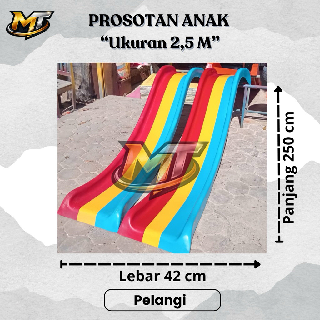 Prosotan Pelangi Prosotan Fiber Anak Slide Pelangi Slide Taman Playground Taman Prosotan Anak TK Pro