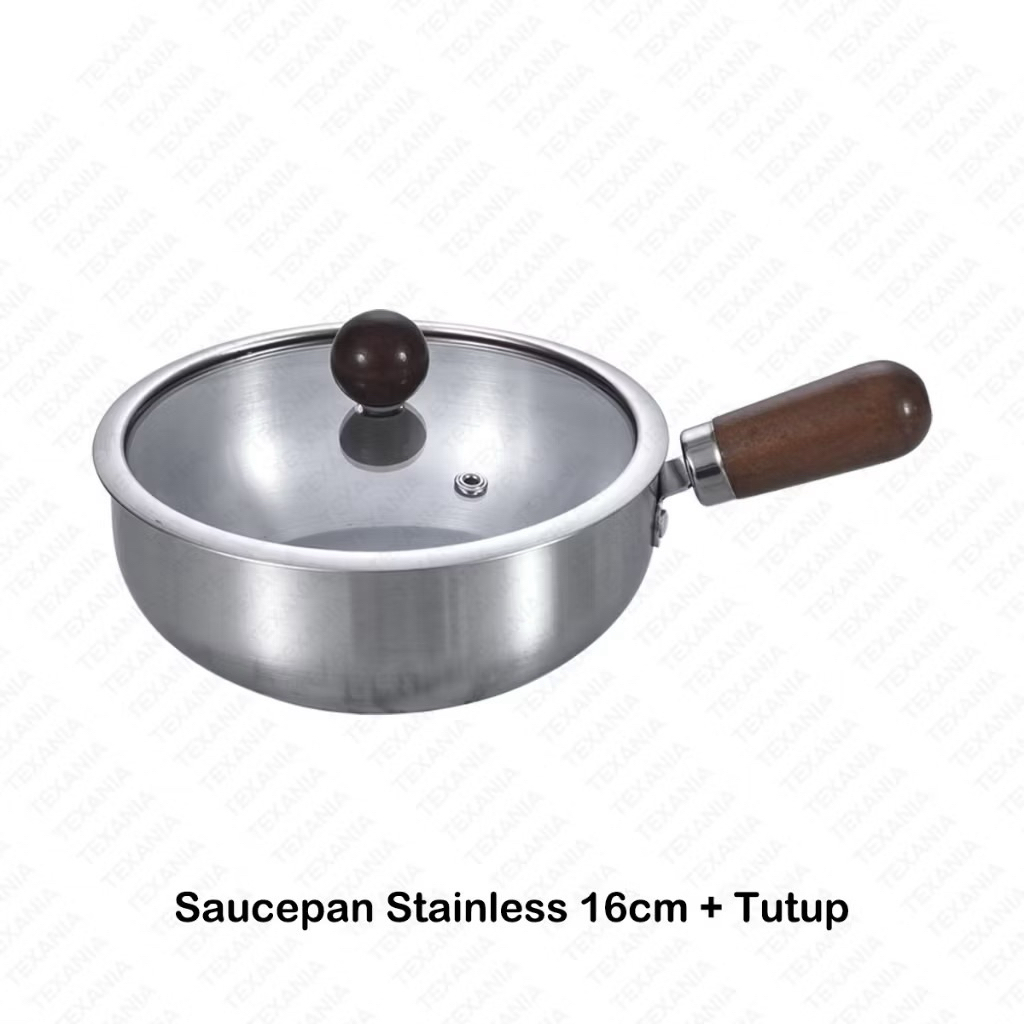 Set Panci Stainless Anti Lengket 16cm - Anti Karat, Anti Gores, Lapisan Anti Lengket