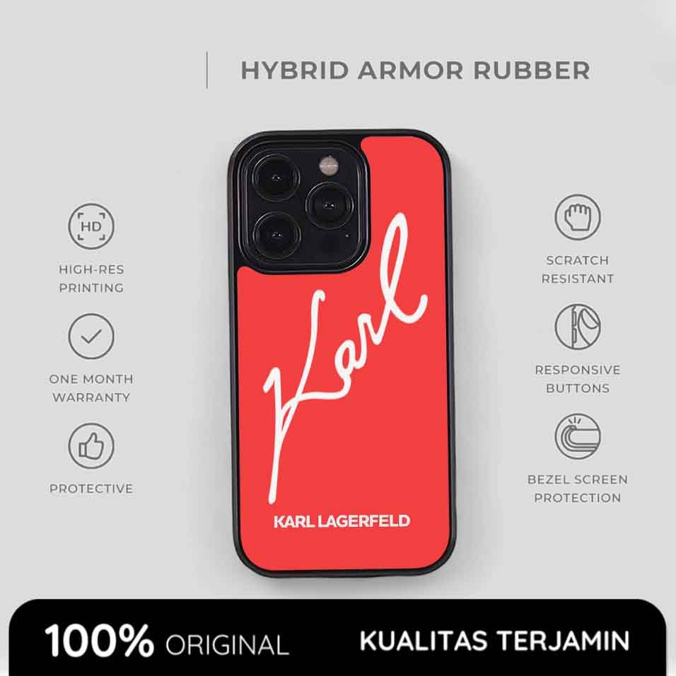 Casing iPhone Karl Case Rubber Softcase Anti Shock Sign Style 17 16 15 14 13 12 11 Xs Max Pro Max