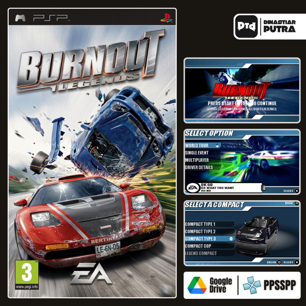 Game PSP Burnout Legend - Format ISO Siap Main (Google Drive)