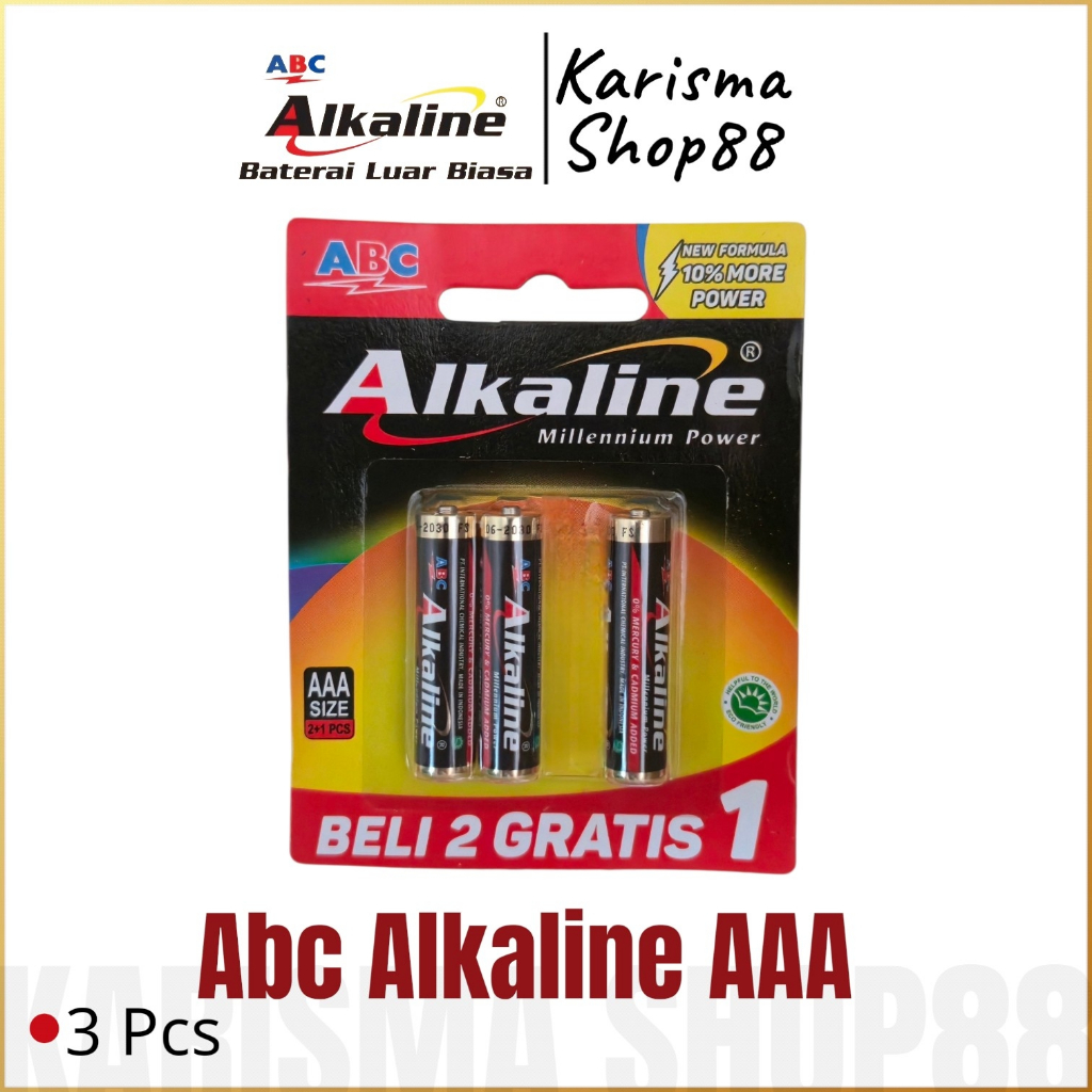 ABC ALKALINE AAA ISI 3(TIGA)PCS ORIGINAL PRODUCT / Batre Alkalin / Bateraoi Remote A3 LR3 R03 LR03
