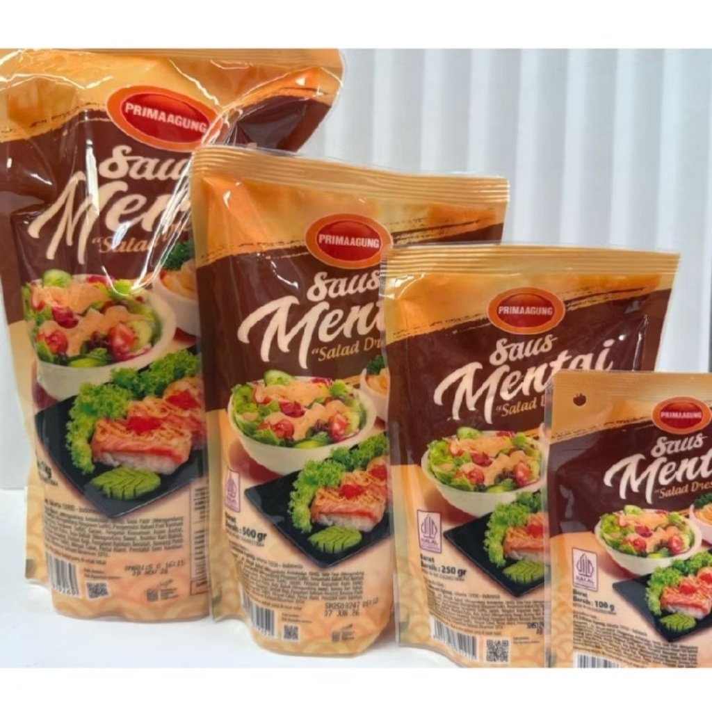 Saus Mentai Prima Agung 1Kg Rasa Enak Lezat / Saus Mentai Salad Dressing Pedas Gurih