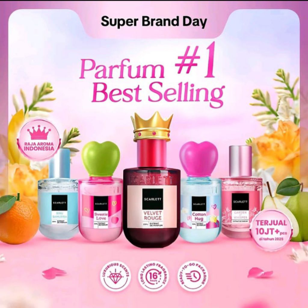 ( FELICYA'S FAVORITE) SCARLETT EAU DE PARFUM & EXTRAIT DE PARFUM SWEETIE LOVE 30ml Wangi Tahan Lama 