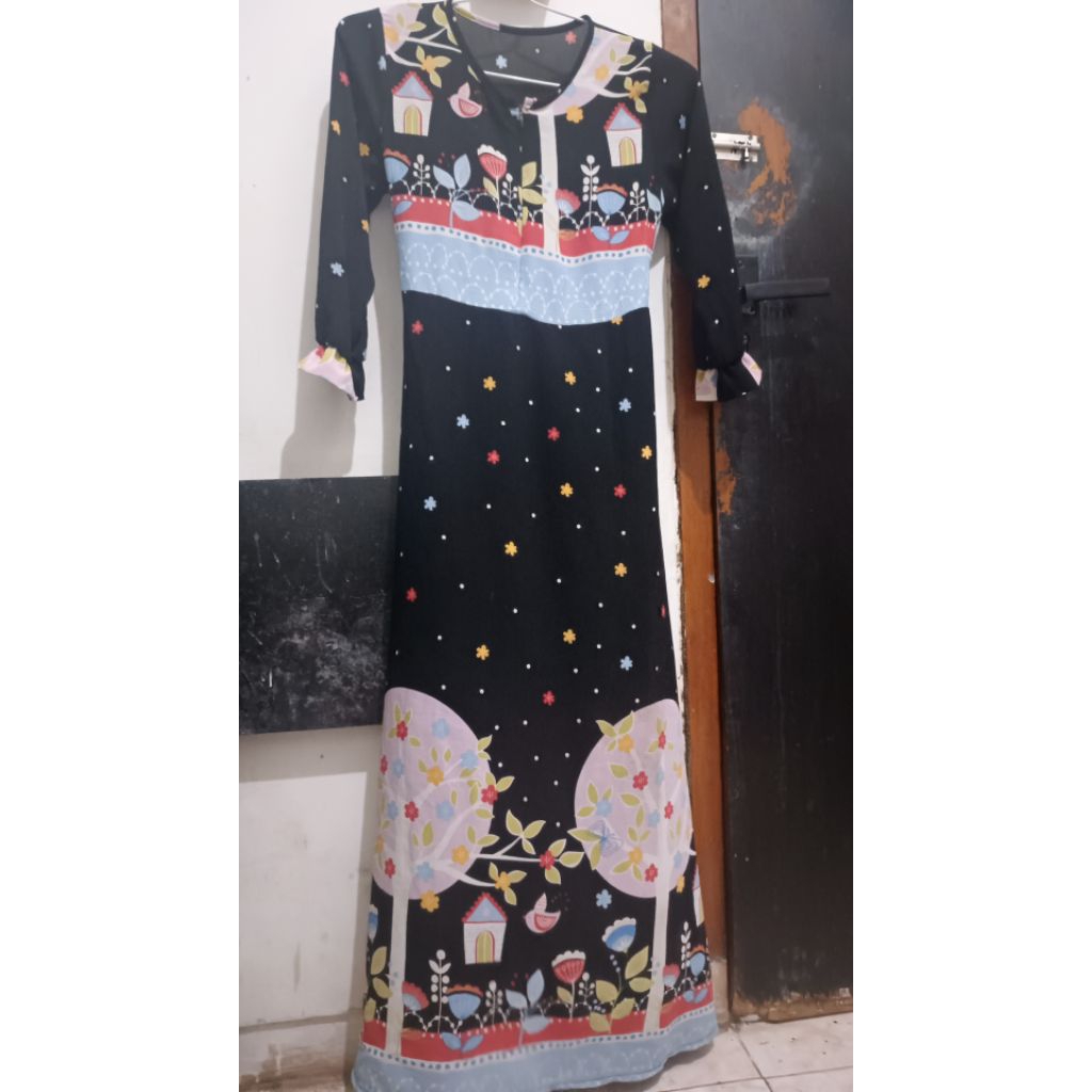 [preloved]baju gamis motif bunga