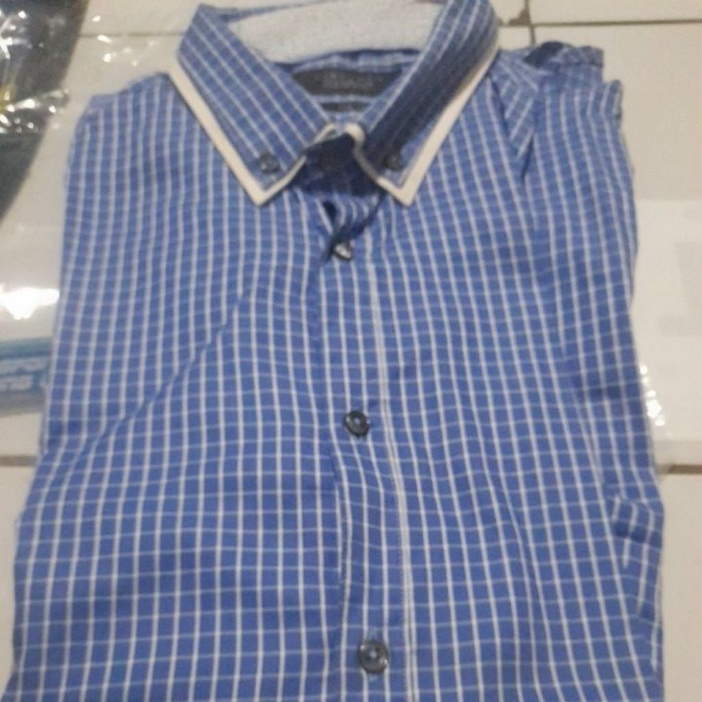 Kemeja Zara man Lengan Panjang Pria Slim fit