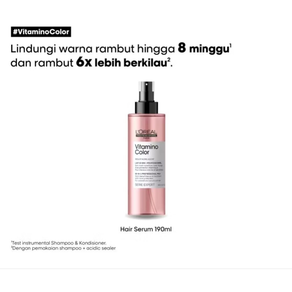 A21 - loreal vitamino color 10 in 1 serum spray melindungi warna rambut lebih tahan lama dan sehat b