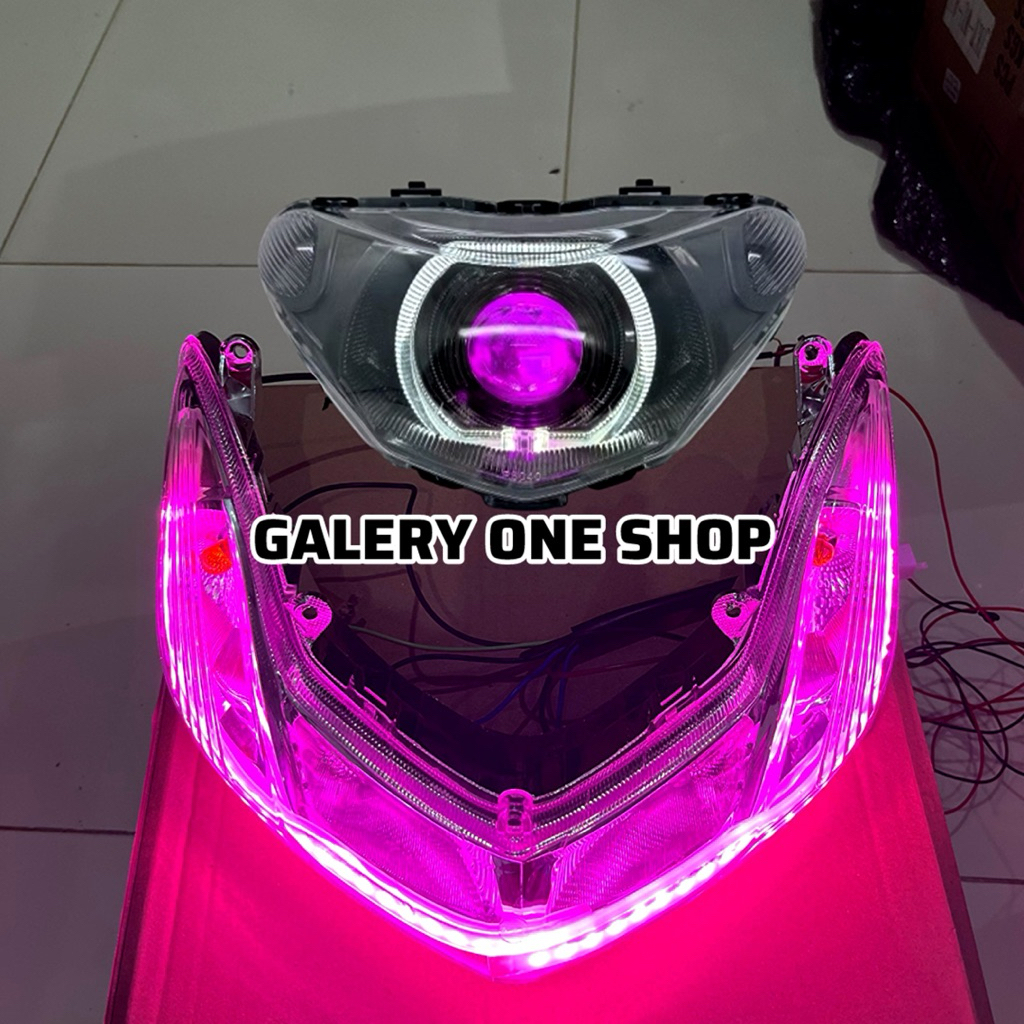 Lampu depan Mio New Smile Custom Biled Led Komplit sein sen alis running
