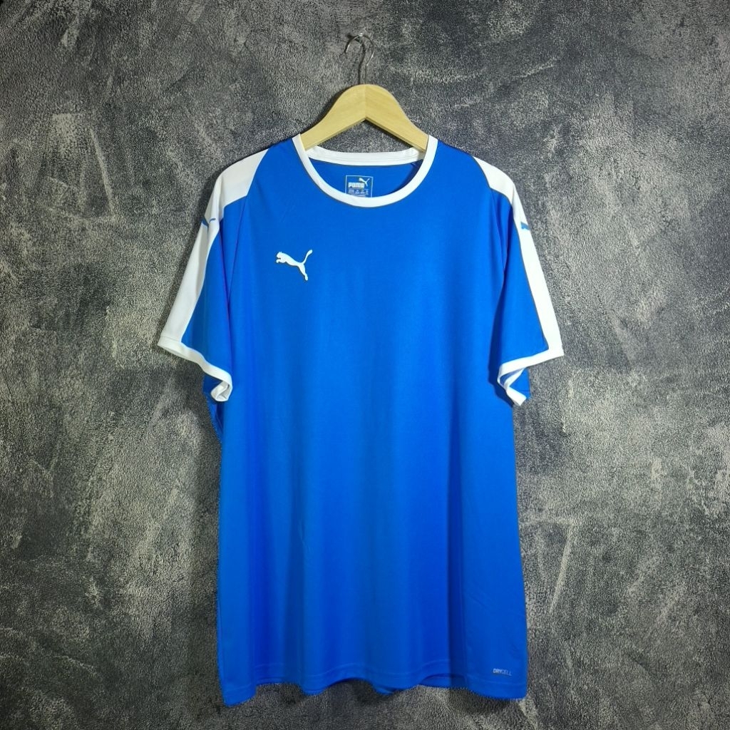 PUMA LIGA Jersey Electric Blue Lemonade & White Short Sleeve Tshirt Mens Original